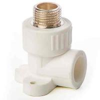 Угольник 90° ПП 20х1/2" НР с креплением белый MeerPlast купить в Минске | Низкая цена.