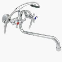 Смеситель ванно-душ двуручный  с длин S-излив. керам. кран-букс. шланг 1.5 лейка  Istok life арт. 0402.417 купить в Минске | Низкая цена.