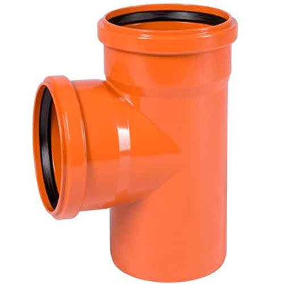 Тройник НПВХ для наружной канализации 110х110х90°