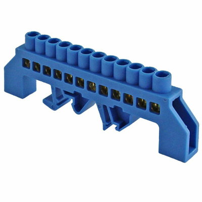 Шина нулевая (ZD-8) синий изолятор купить в Минске | Низкая цена.