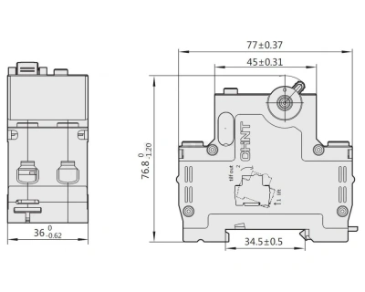 ДИФ 2/32А 30мА (NXBLE-63Y) тип AC  хар-ка C 4.5kA 2М CHINT купить в Минске