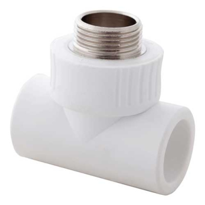  Тройник ПП 20х1/2" НР комбинированный белый MeerPlast купить в Минске | Низкая цена.
