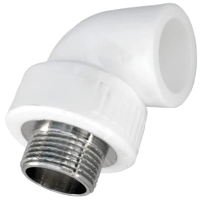  Угольник 90° ПП 25х3/4" HP белый MeerPlast купить в Минске | Низкая цена.