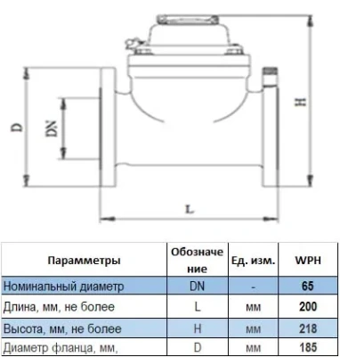 Счетчик холодной воды WPD Ду65 купить в Минске | Низкая цена.
